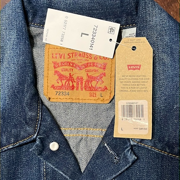 Levis Mens Trucker Denim Jacket Medium Dark Wash Sizes S and L NWT - Picture 4 of 7